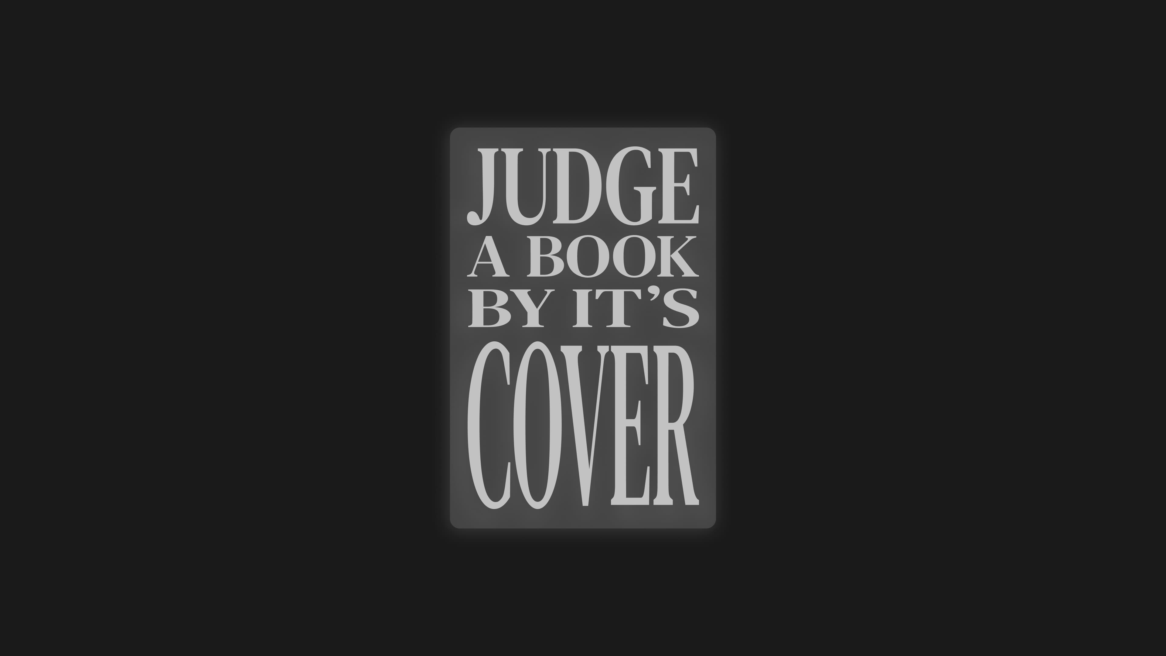 Judge a book by it's cover